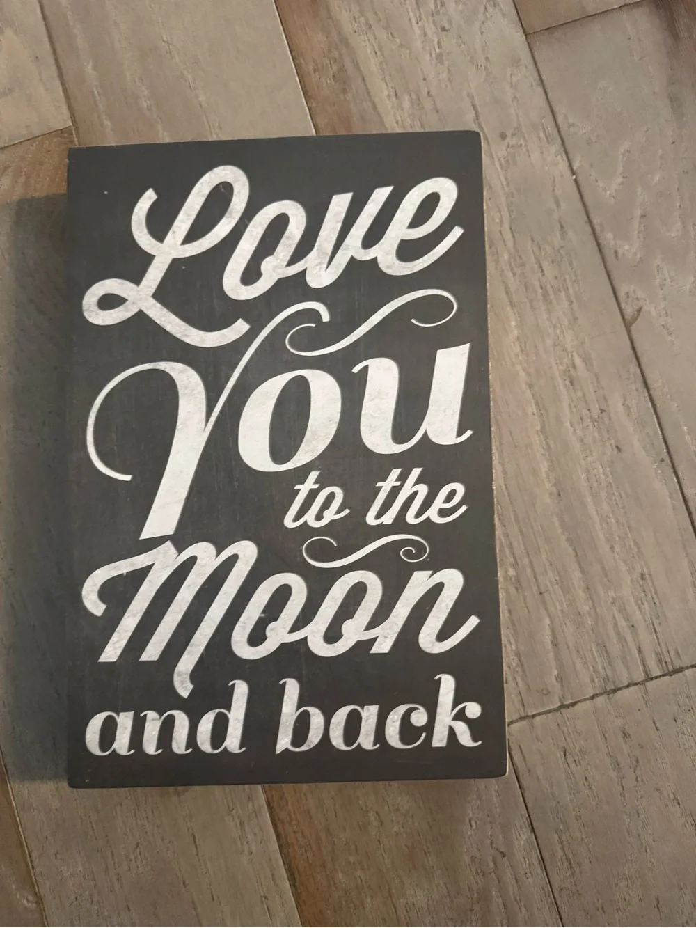 Love You to the Moon and Back Wall Sign - Black and White